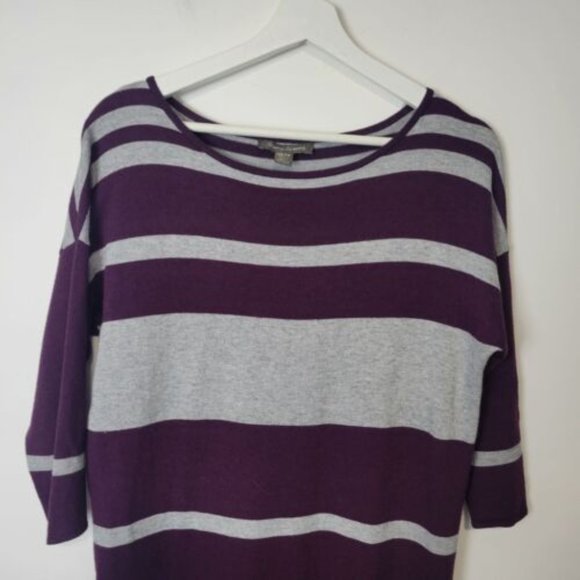 Tommy Bahama Hobart Purple & Gray Heather Stripe Pencil Sweater Dress Si… - Picture 6 of 9